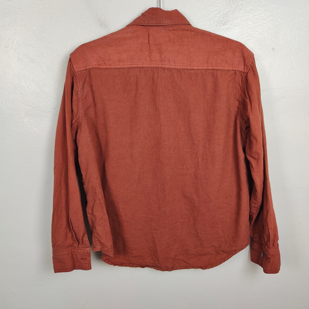 Seeker Trek Shirt Womens XXS Rust‎ Orange Organic Hemp Cotton Button Up Utility - Picture 6 of 8